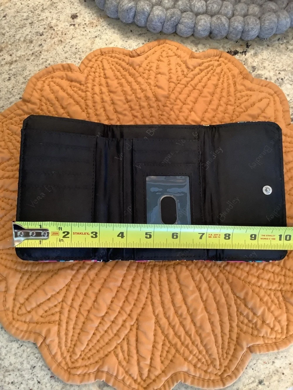 Vera Bradley Quilted Paisley Fold-Over Wallet Clutch - Black Multicolor - Picture 3 of 4